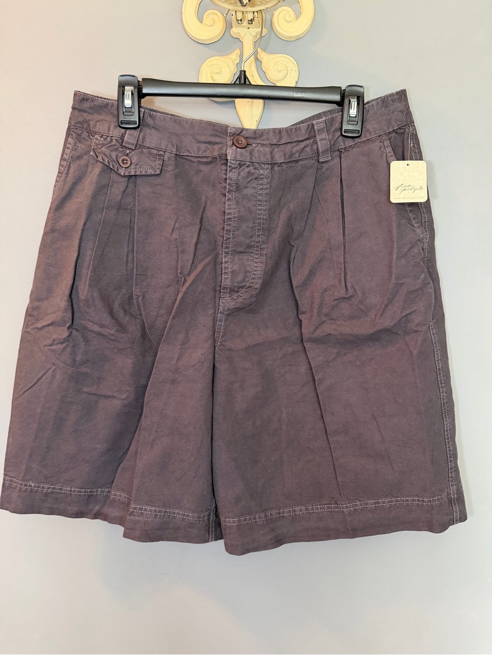 Free People women's Flat Front Shorts in Deep Plum